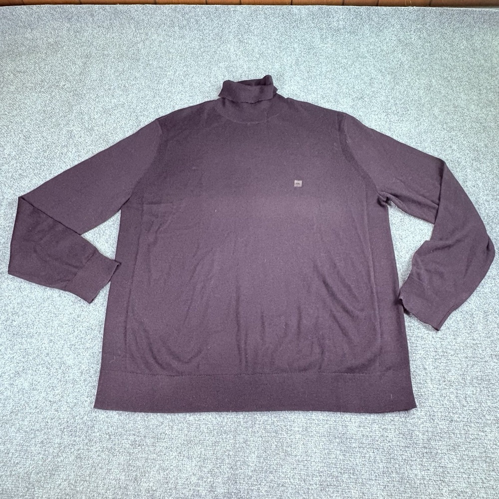 Express Sweater Men XXL Purple Turtleneck 100% Merino Wool Conscious Edit Preppy
